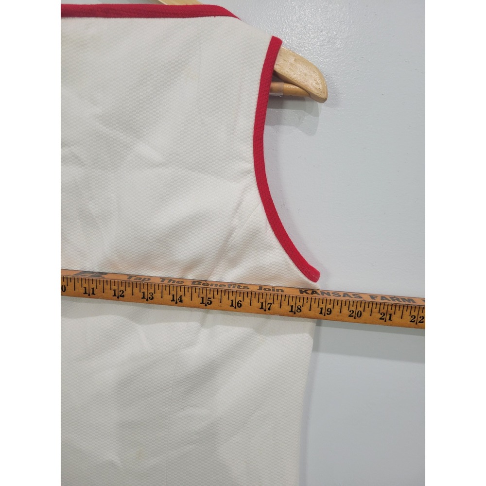 Lilly Pulitzer White Tag Cotton Pique Shift Dress Red Trim Bow Cutouts Womens 12 - Picture 7 of 10